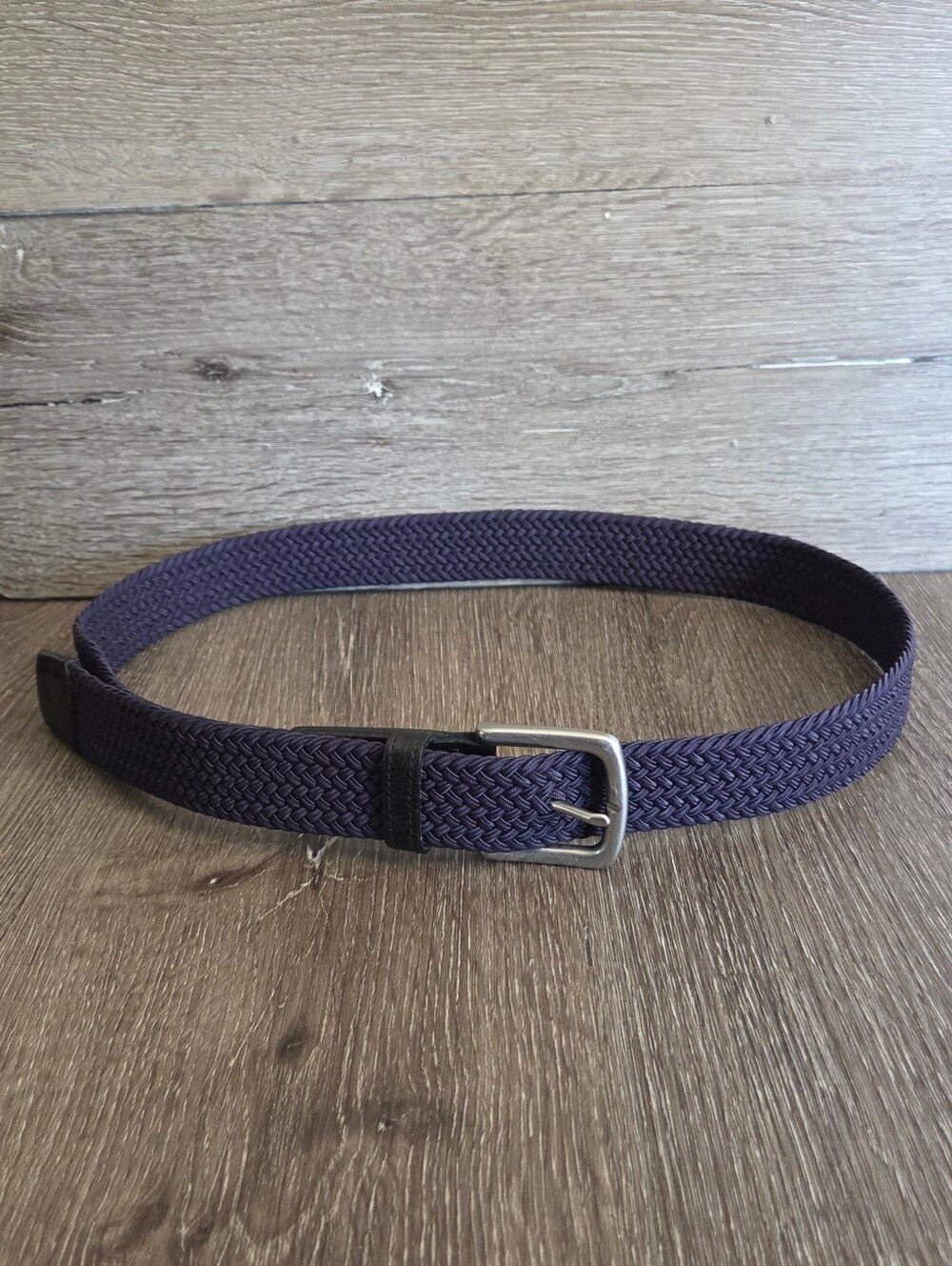 Trafalgar Riverside Solid Stretch Navy Weave Belt - 46.5" Long³
